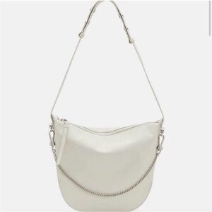 All Saints Blake Pebble Leather Pampas White Shoulder Bag